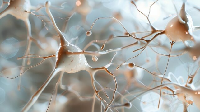 A close-up view of intricate neurons, branches interwoven in a mesmerizing network of organic connections.