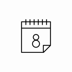 8 march calendar icon sign vector