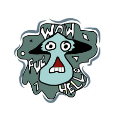 Monster caracter image cartoon cute ,funny, abstrac and elegand