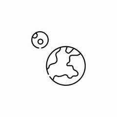 moon earth satellite icon sign vector