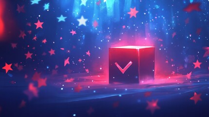 A polling box glowing, American presidential election