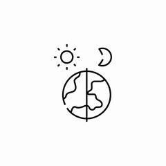 planet day and night icon sign vector