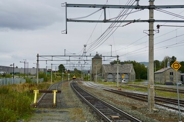 Utillity buildings at the Oppdal railway station in the Norwegian mountain town of Oppdal