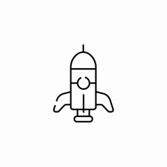 spaceship rocket icon sign vector