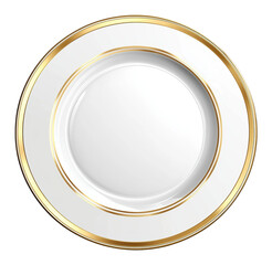 Discover the elegance of a white plate with gold trim for elegant dining experiences transparent background