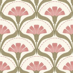 Seamless pattern with soft pink flowers. This can be used for printing on various surfaces like home textiles, fabrics, wallpapers, paper, etc. This backdrop can also be used for digital work.