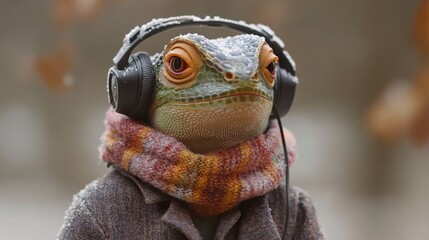 Fototapeta premium lizard wearing costume