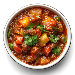 indian chinese gobi manchurian dish with copy space highlighted by white, pop-art, png