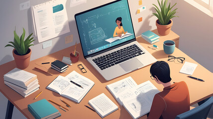 Student Engaged in Online Education