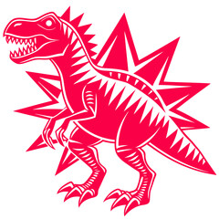 illustration of a dinosaur a playful dinosaur design with sharp angular feat Vector Design and illustration