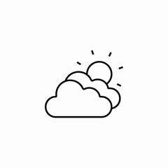 cloud sun weather icon sign vector