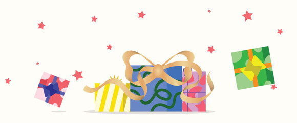 Gift Box design banner, gift box vector design
