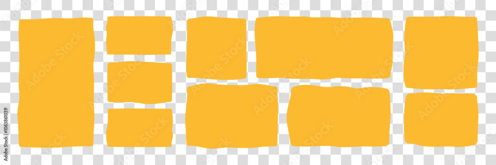 Poster set of abstract rectangle frames with wiggly borders. variorse shapes with zigzag edge. vector illus