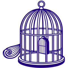 birdcage a simple birdcage with an open door Vector Design and illustration