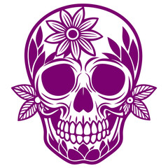 skull and crossbones a simple clean skull design with floral accents Vector Design and illustration