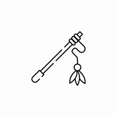 cat playing ribbon toy icon sign vector