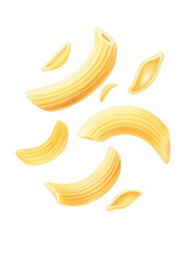 Obraz premium Floating Pasta isolated on transparent background png cut out