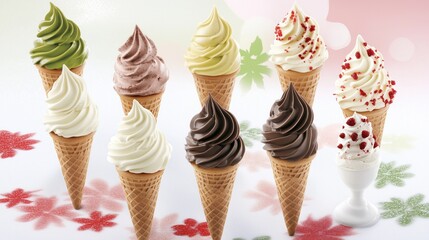 Delicious Ice Cream Cone Collection Display