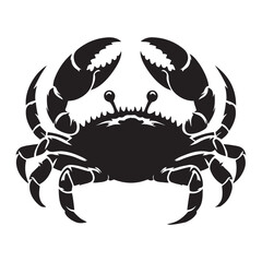 Crab scuttling silhouette vector black color and solid white background 