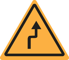 Winding road signs on a yellow background.