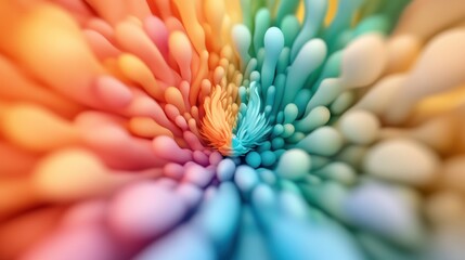 Colorful abstract pattern with vibrant, flowing shapes creating a dynamic visual effect, AI