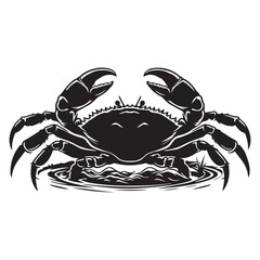 Crab scuttling silhouette vector black color and solid white background 