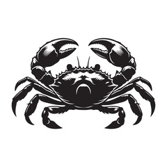 Crab scuttling silhouette vector black color and solid white background 
