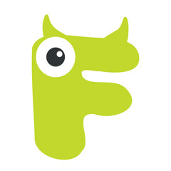 Creepy funny monster alphabet. Font design for kids. Vector illustration of ABC banner for preschool, kindergarten kids or kindergarten children to learn letters.