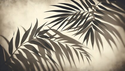Naklejka premium Shadow Play Tropical Leaves background,generative ai