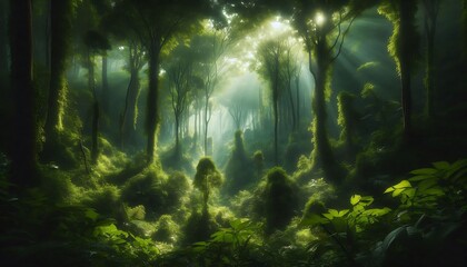 Obraz premium Emerald Canopy background,generative ai