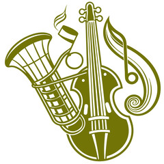 musical instrument illustration line art of musical instrument Vector Design and illustration