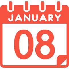 8 January Vector Icon Design