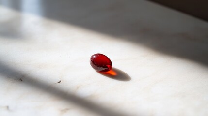 red pill on white with shadow