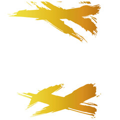 和風素材　筆で描かれた金色の線のイラスト　ベクター