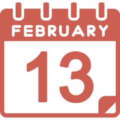 13 February Vector Icon Design