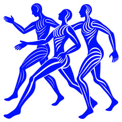 illustration simplified human figures in motion Vector Design and illustration