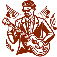 stylized musician Vector Design and illustration