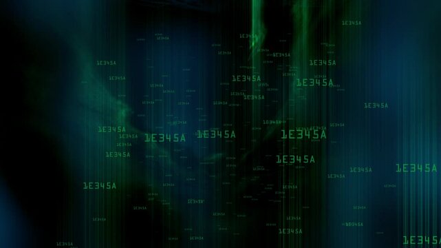  Big data computer moving at speed through matrix