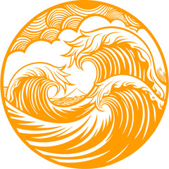 Fototapeta premium high quality editable stylized waves crashing capturing the essence background with waves abstract swirl design element Vector Design and illustration