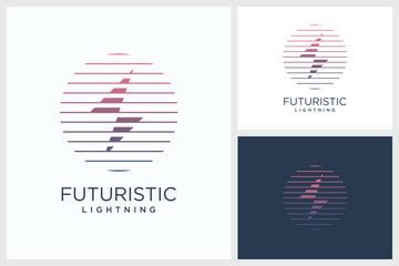 Futuristic Lightning Design Inspiration. Futuristic Lightning Vector Logo Design Template, Futuristic Lightning Logo Design Vector Illustration