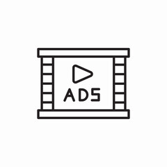 ads cinema icon sign vector