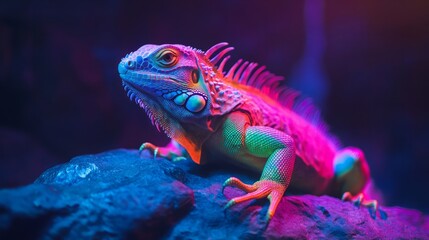Obraz premium close-up colourful iguana