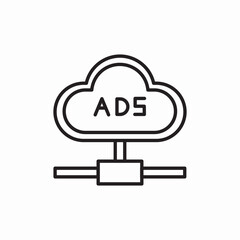 cloud ads icon sign vector