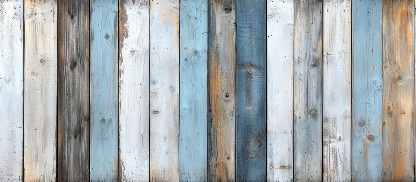 A captivating display of weathered wooden planks in blue and white, perfect for backgrounds or rustic design.