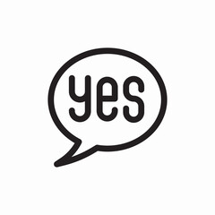speech bubble yes icon sign vector