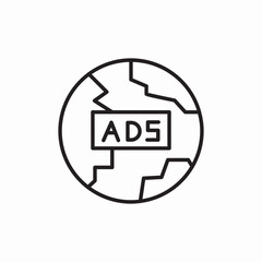 world wide ads icon sign vector