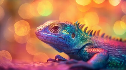 Fototapeta premium colourful iguana