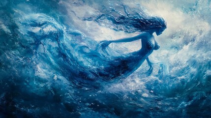 Fototapeta premium abstract background with mermaid