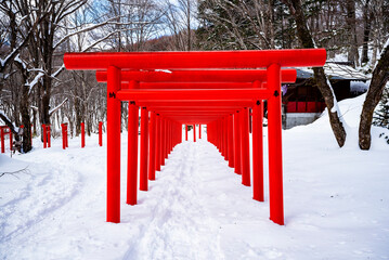 冬の天命稲荷神社　長野県長野市戸隠