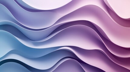 Abstract art featuring smooth flowing lines in blue and orange hues with a soft circular element, creating a tranquil atmosphere.